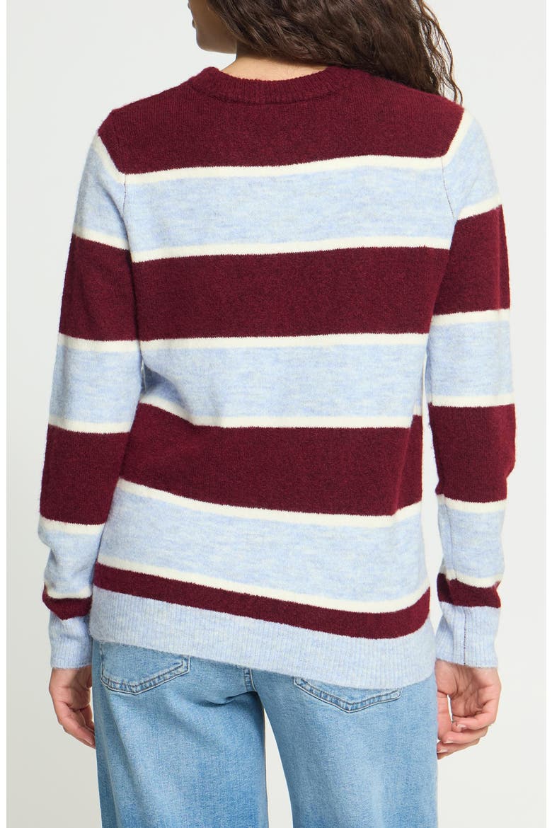 Ihedeen Striped Crew Neck Sweater, Alternate, color, RHODODENDRON W BLUE