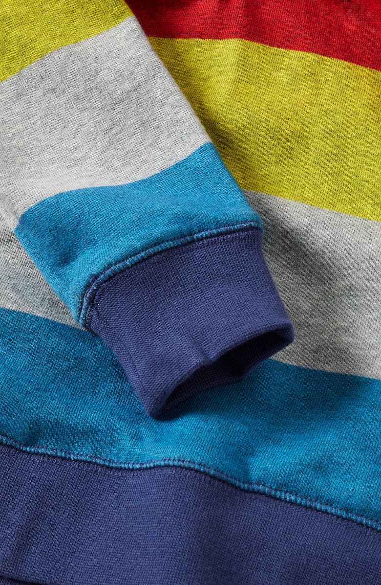 Mini Boden Kids' Rainbow Stripe Hooded Pullover, Alternate, color,