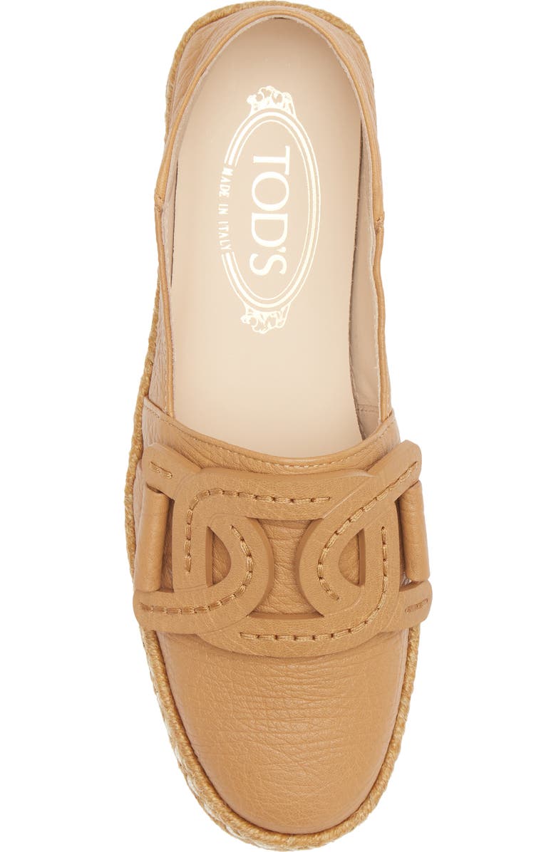 Tod's Kate Chain Detail Convertible Espadrille Flat, Alternate, color, Cammello Chiaro