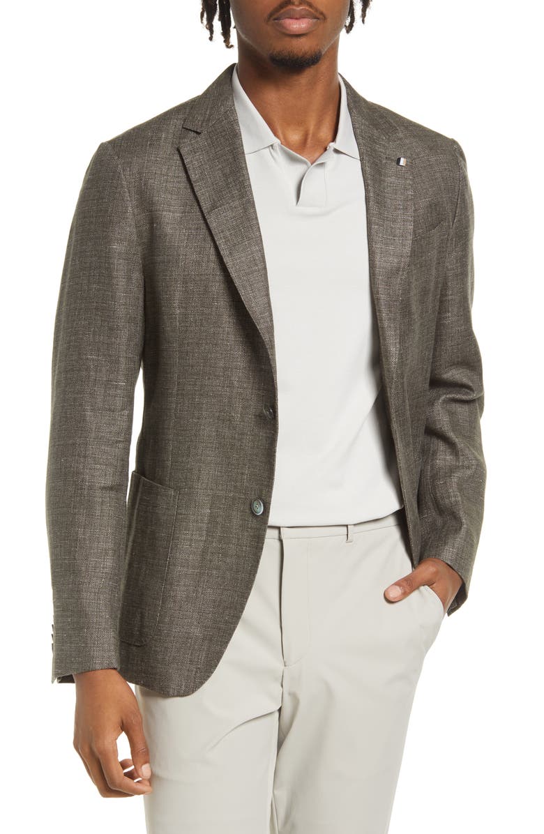 BOSS Hanry Slim Fit Solid Linen & Virgin Wool Sport Coat, Main, color, 