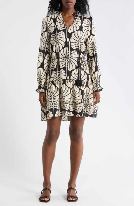 Ellen Tracy V-Neck Long Sleeve Dress