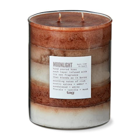 Moonlight Themed Scented Paraffin Wax Pillar Candle Large