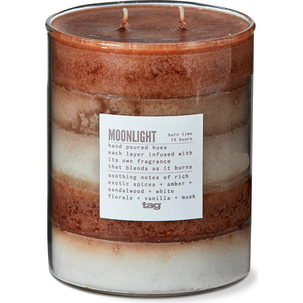 Tag Moonlight Themed Scented Paraffin Wax Pillar Candle Large In Brown