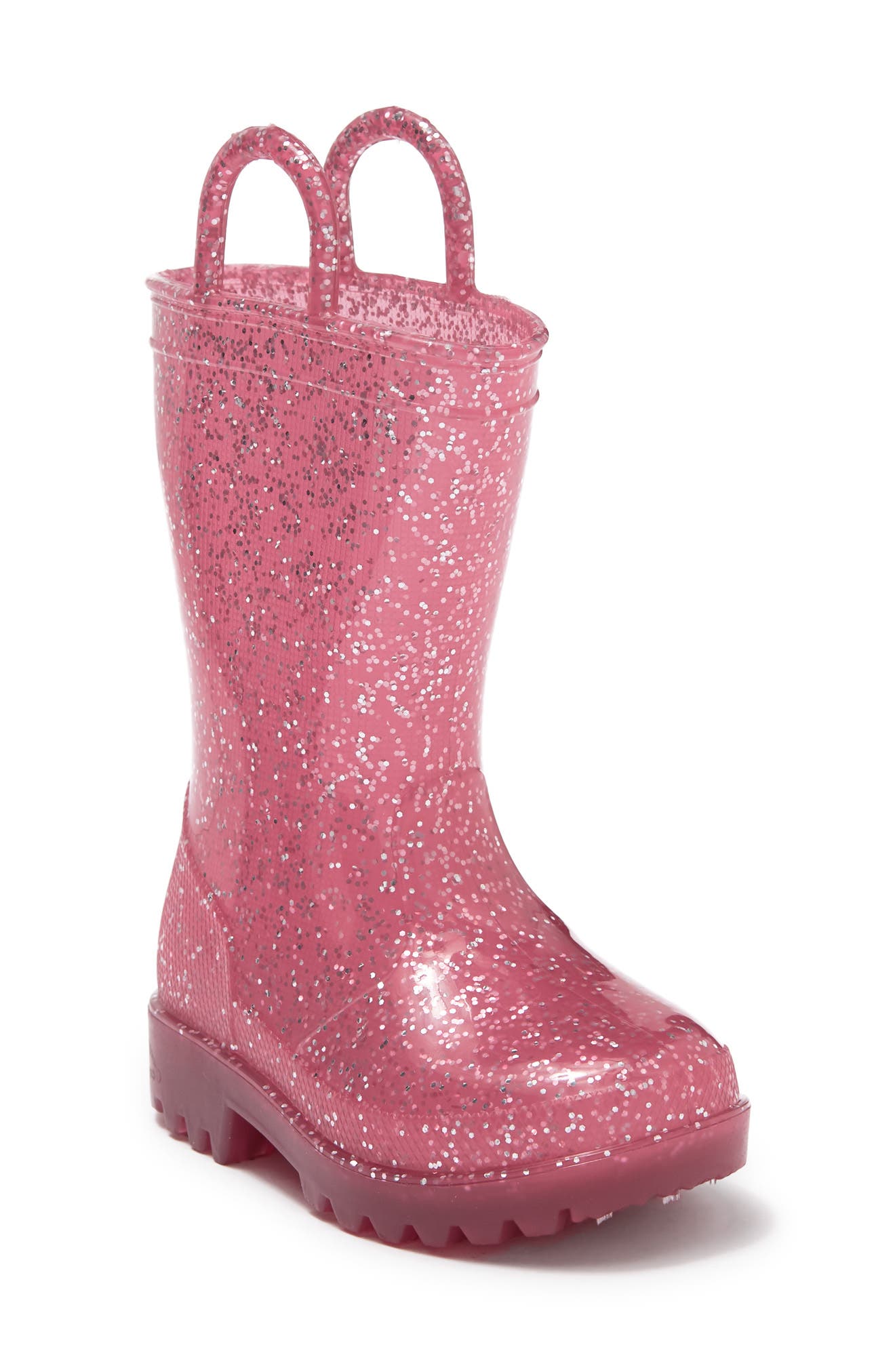 Glitter Rain Boot, Main, color, ROSE GOLD GLITTER