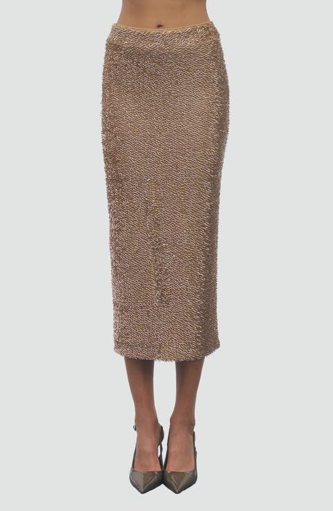 Patricia Beaded Midi Skirt
