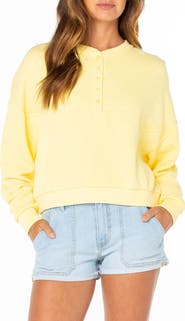 Roxy Overcast Relaxed Fit Crop Cotton Henley