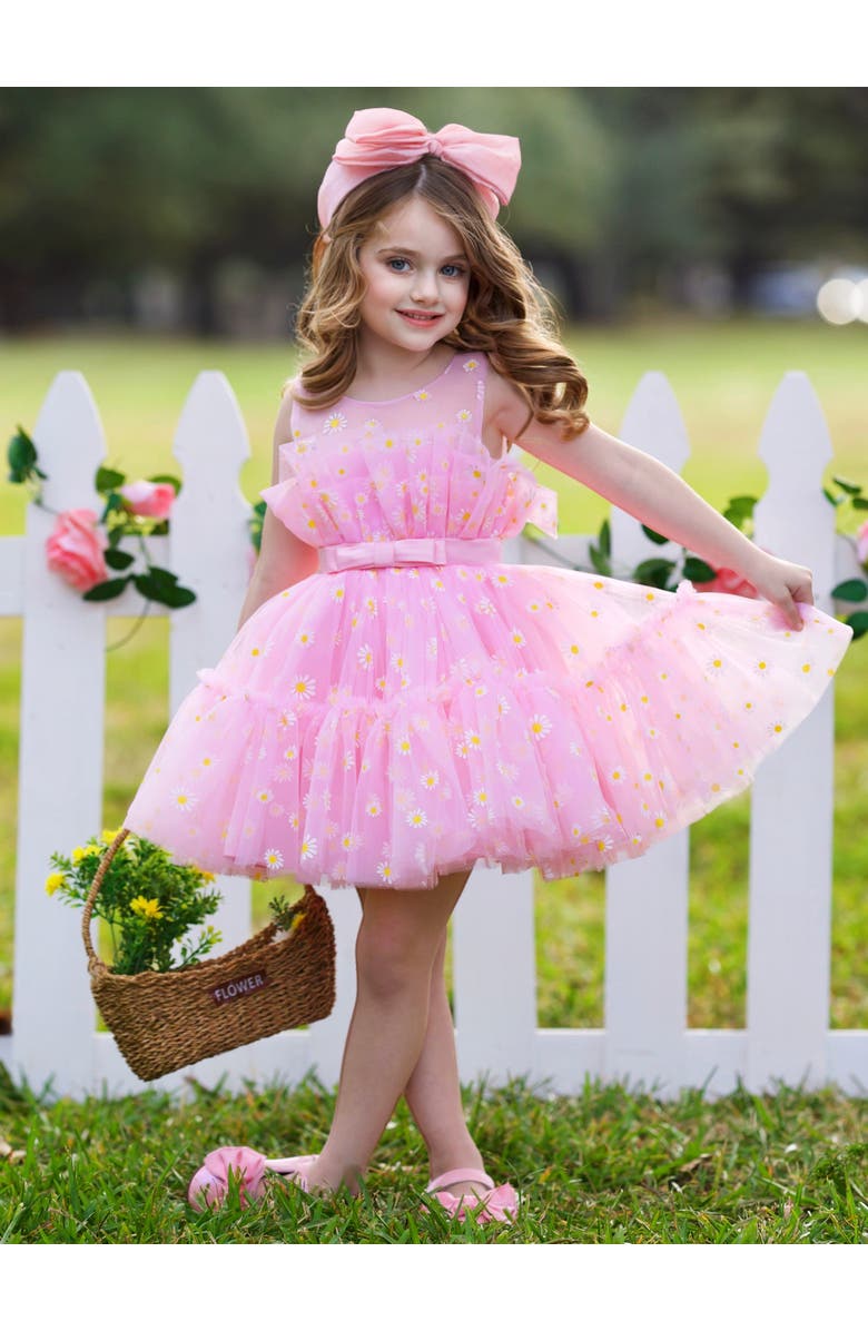 Mia Belle Girls Girls Delightful Daisy Embroidered Floral Tutu Dress, Alternate, color, 