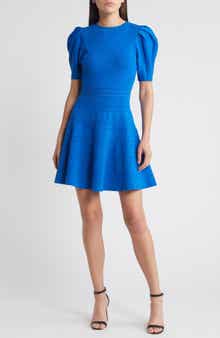 Velvey Puff Sleeve Dress