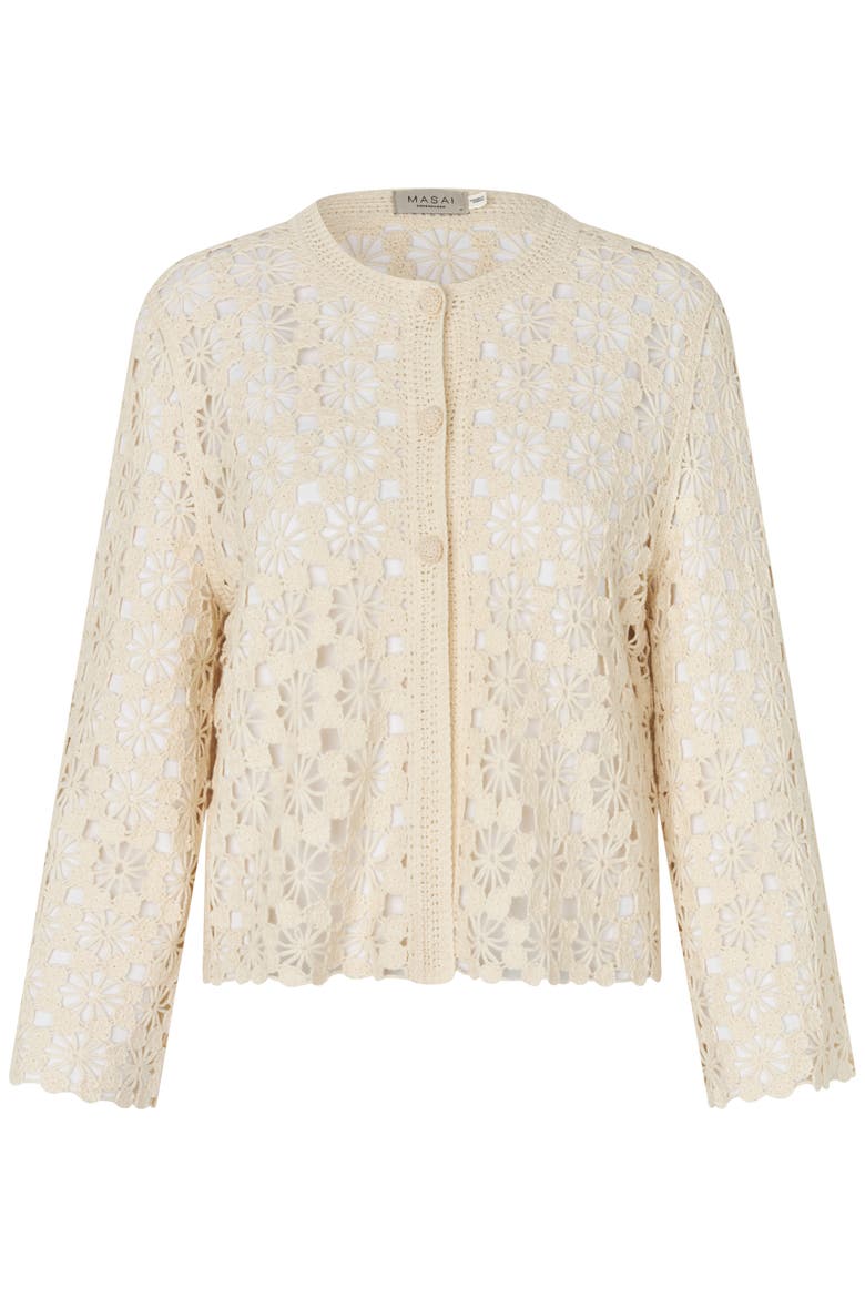 Malittalis Crochet Floral Cardigan, Alternate, color, Fog
