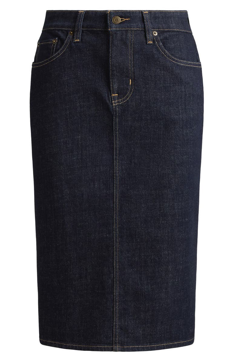 Lauren Ralph Lauren Denim Pencil Skirt, Alternate, color, Rinse Wash Blue