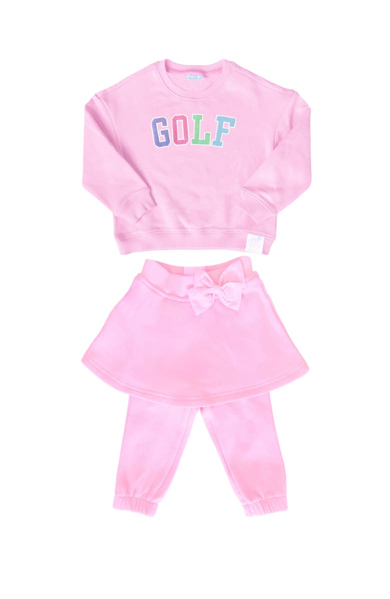 Bits & Bows Golf Skirted Sweatsuit, Main, color, Pink
