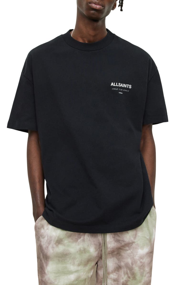 AllSaints Underground Oversize Organic Cotton Graphic T-Shirt, Alternate, color, 