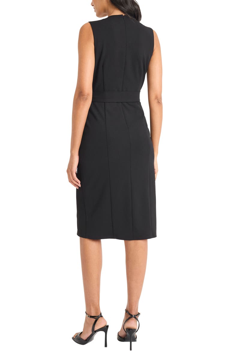 Maggy London Tailored Faux Wrap Dress, Alternate, color, Black