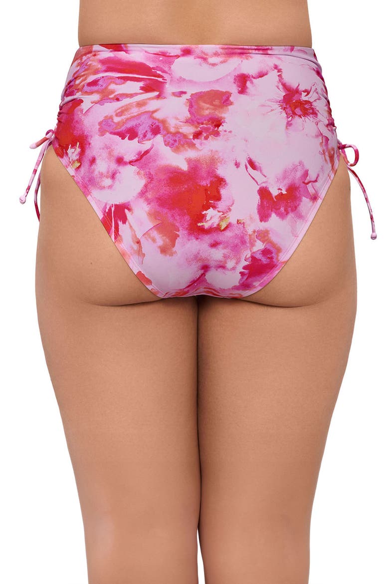 Smoothing and Sculpting Cinch Adjustable High-Waist Bikini Swimsuit Bottoms, Alternate, color, Pink Riviera Floral