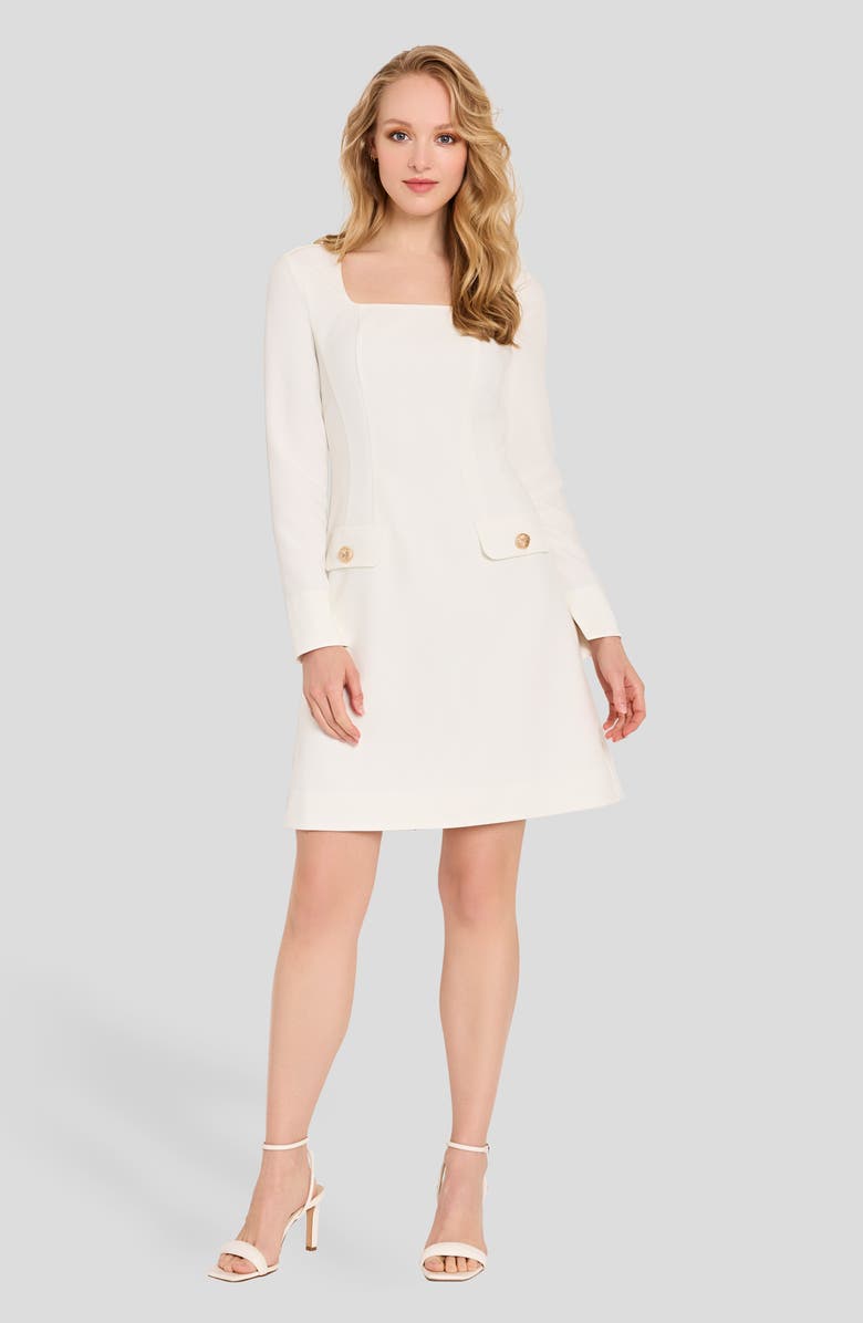 Tahari ASL Long Sleeve Crepe Sheath Dress, Alternate, color, 