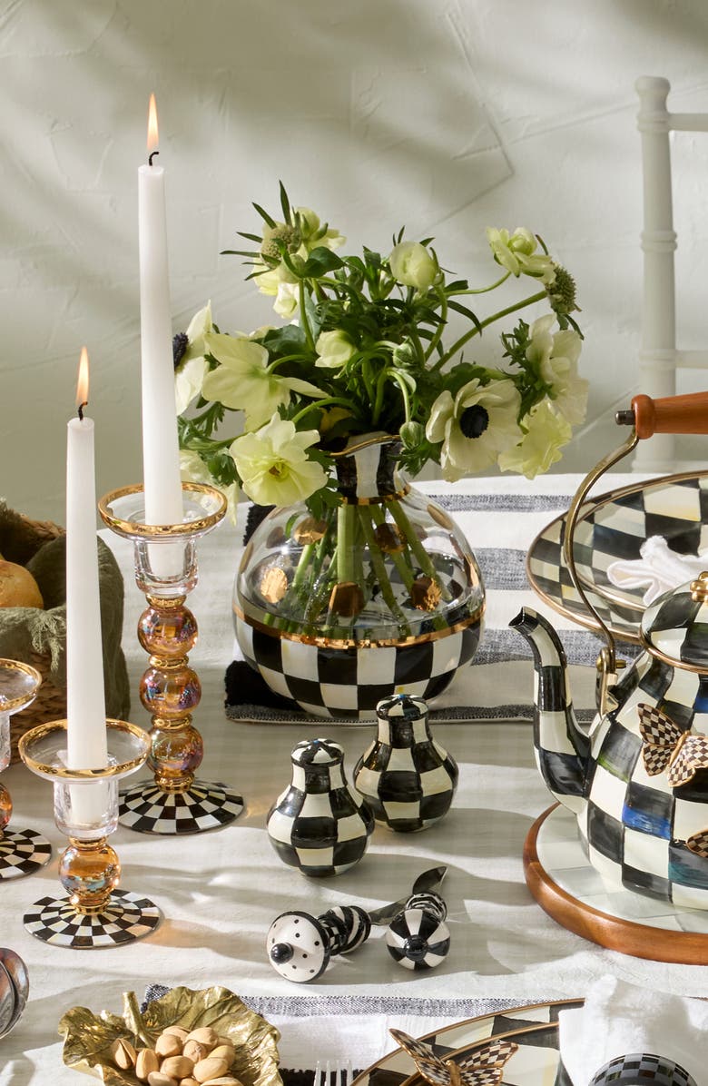 MACKENZIE CHILDS Tango Vase, Alternate, color, Black