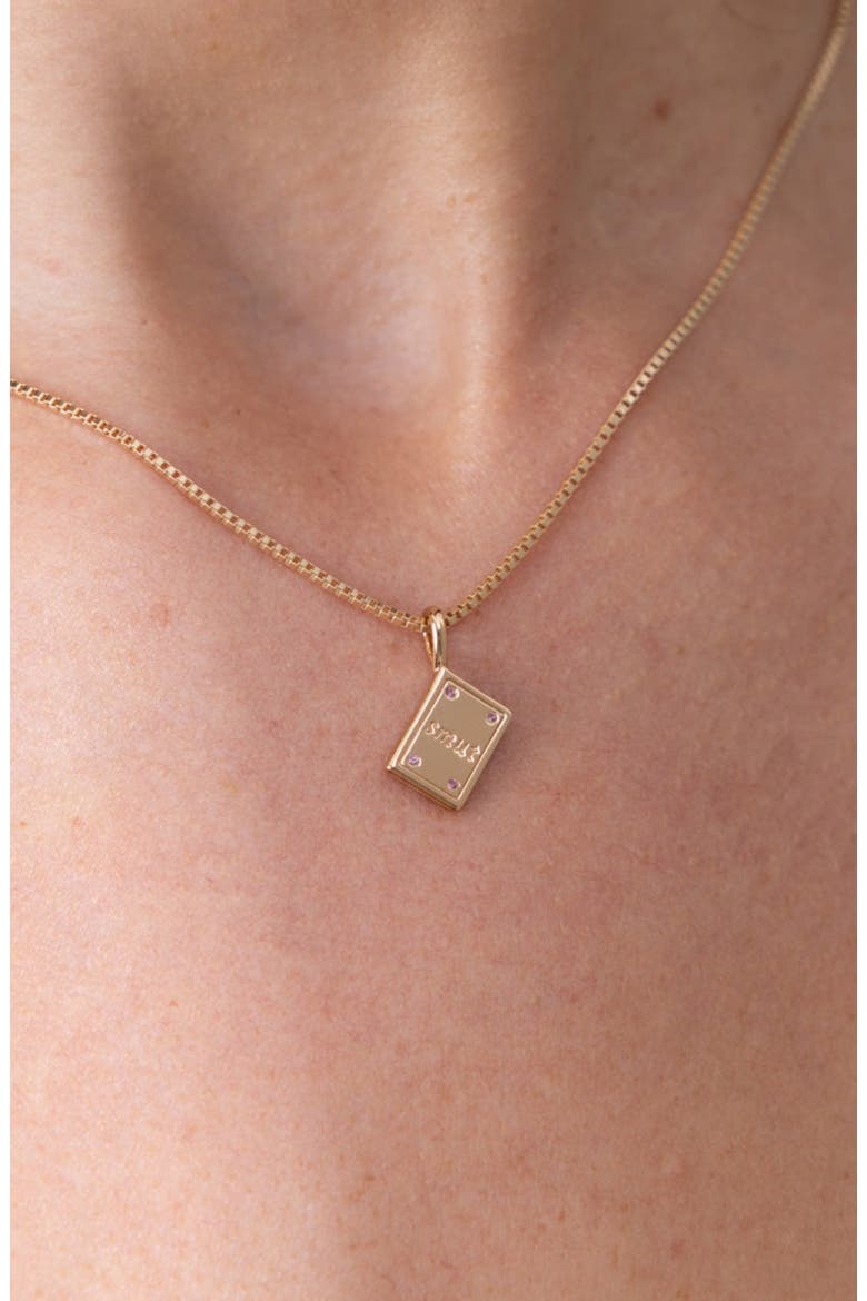 Smut Book Pendant Chain Necklace, Alternate, color, Gold Vermeil