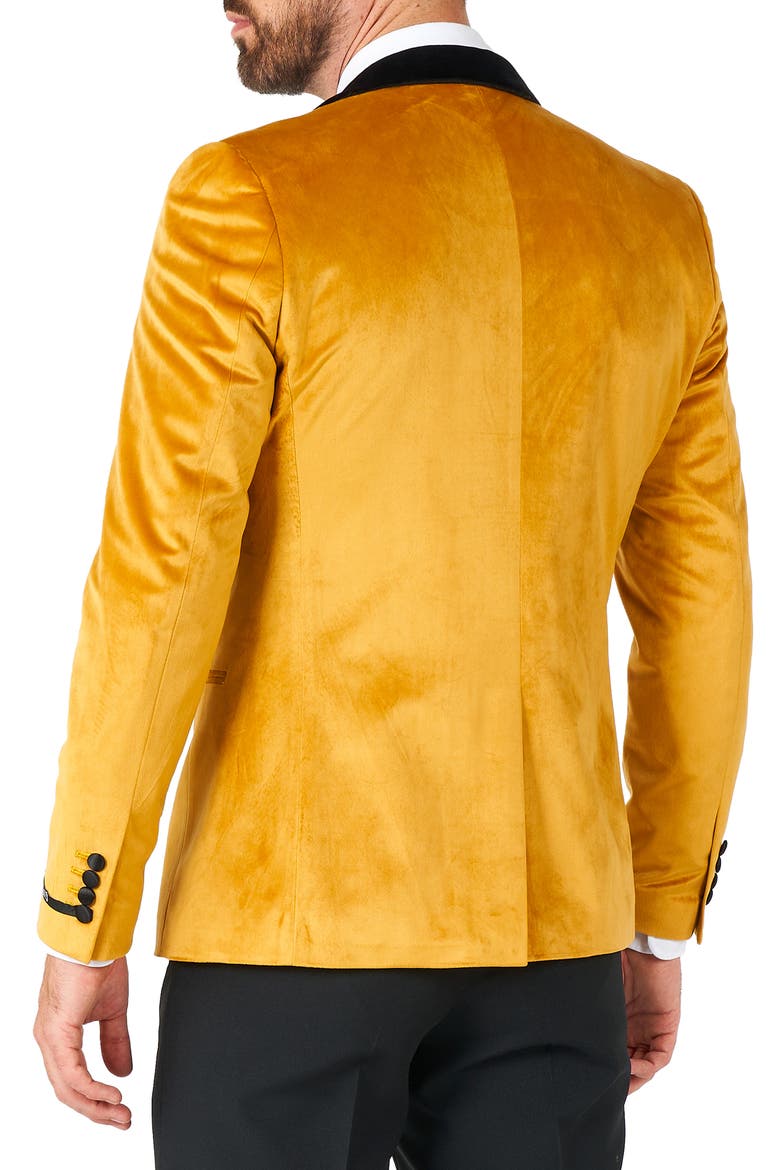Deluxe Gold Velvet Dinner Jacket, Alternate, color, ORANGE