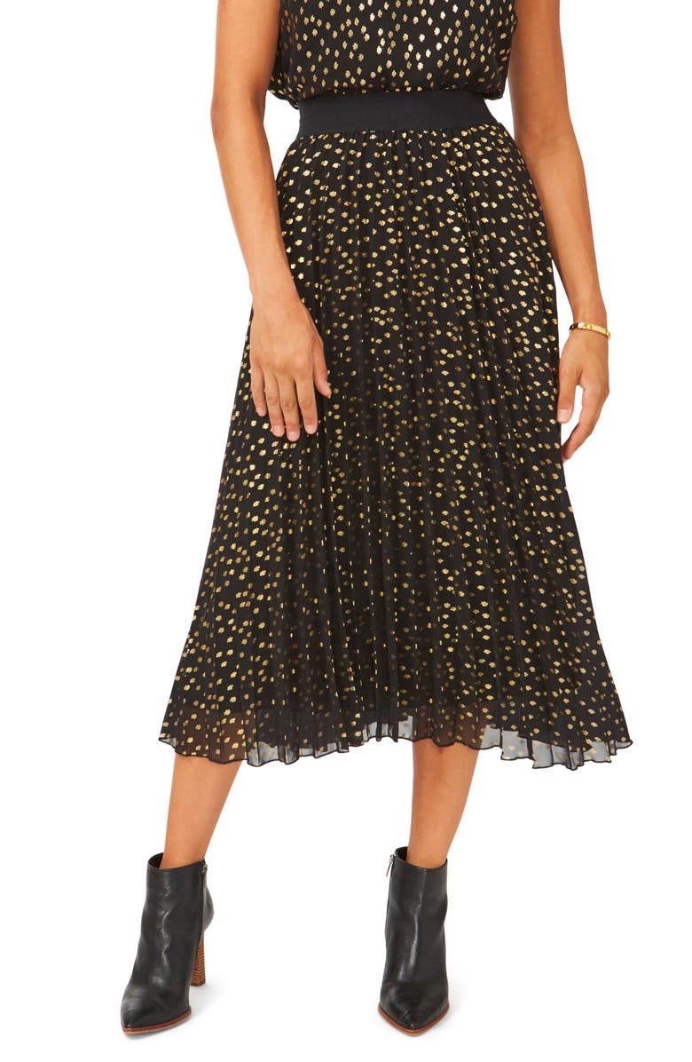 Vince Camuto Foil Dot Chiffon Skirt, Main, color,