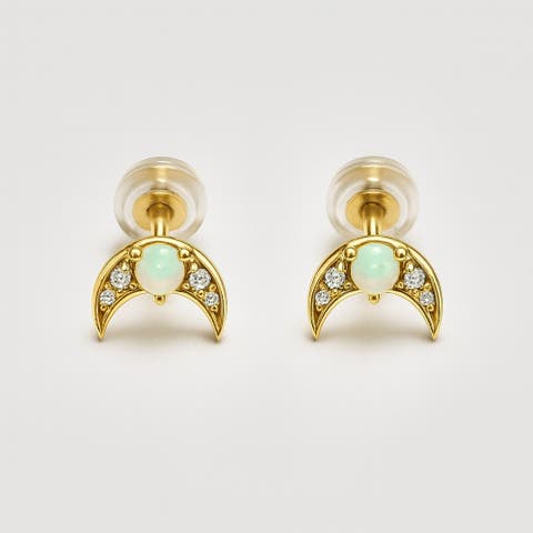 The Deveraux Crescent Studs