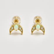 Ivy & Pearl Co. The Deveraux Crescent Studs