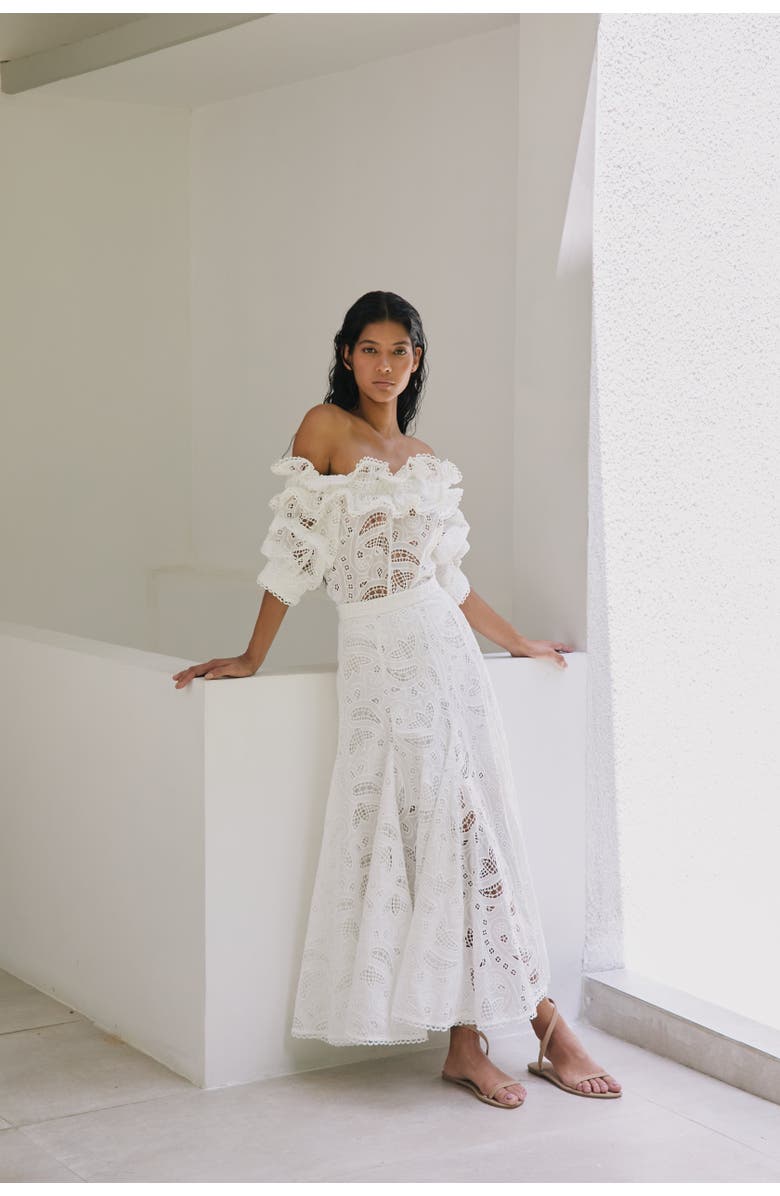 NO PISE LA GRAMA Agave Top, Alternate, color, White Eyelet