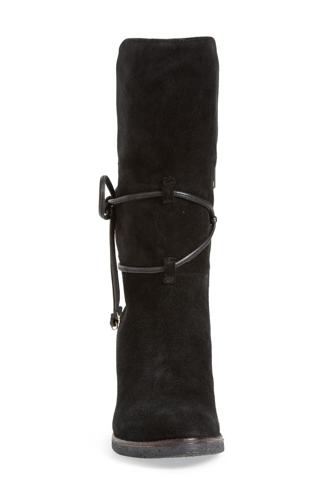 'Jeanie' Mid Calf Boot, Alternate, color, BLACK SUEDE
