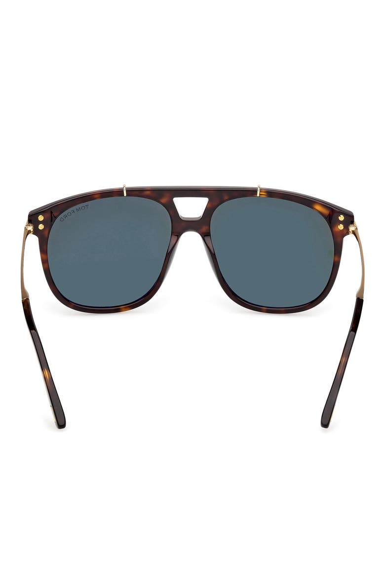 58mm Navigator Sunglasses, Alternate, color, DARK HAVANA / GOLD / GREEN