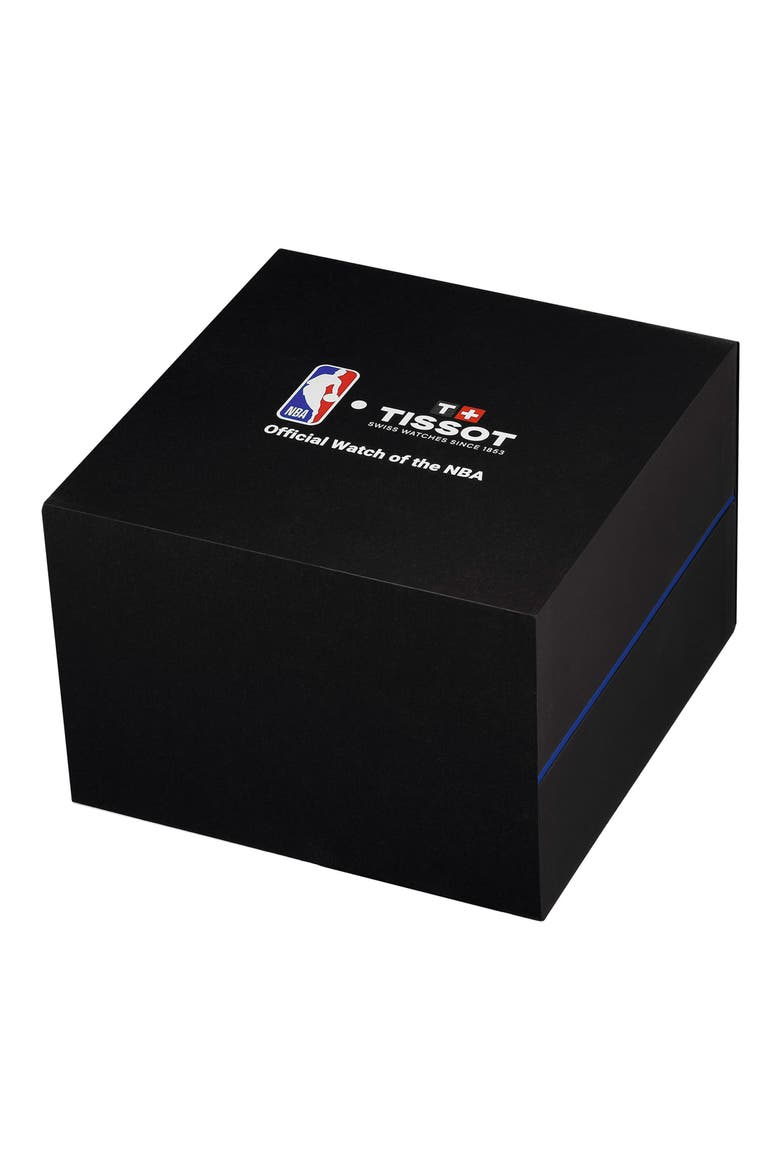Supersport NBA Special Edition Chronograph Leather Strap Watch, 45.5mm, Alternate, color, BLACK