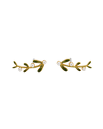 Fable England Niva Mistletoe & Pearl Climber Earrings