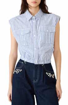 Steve Madden Scout Plaid Button-Up Shirt with Removable Tie