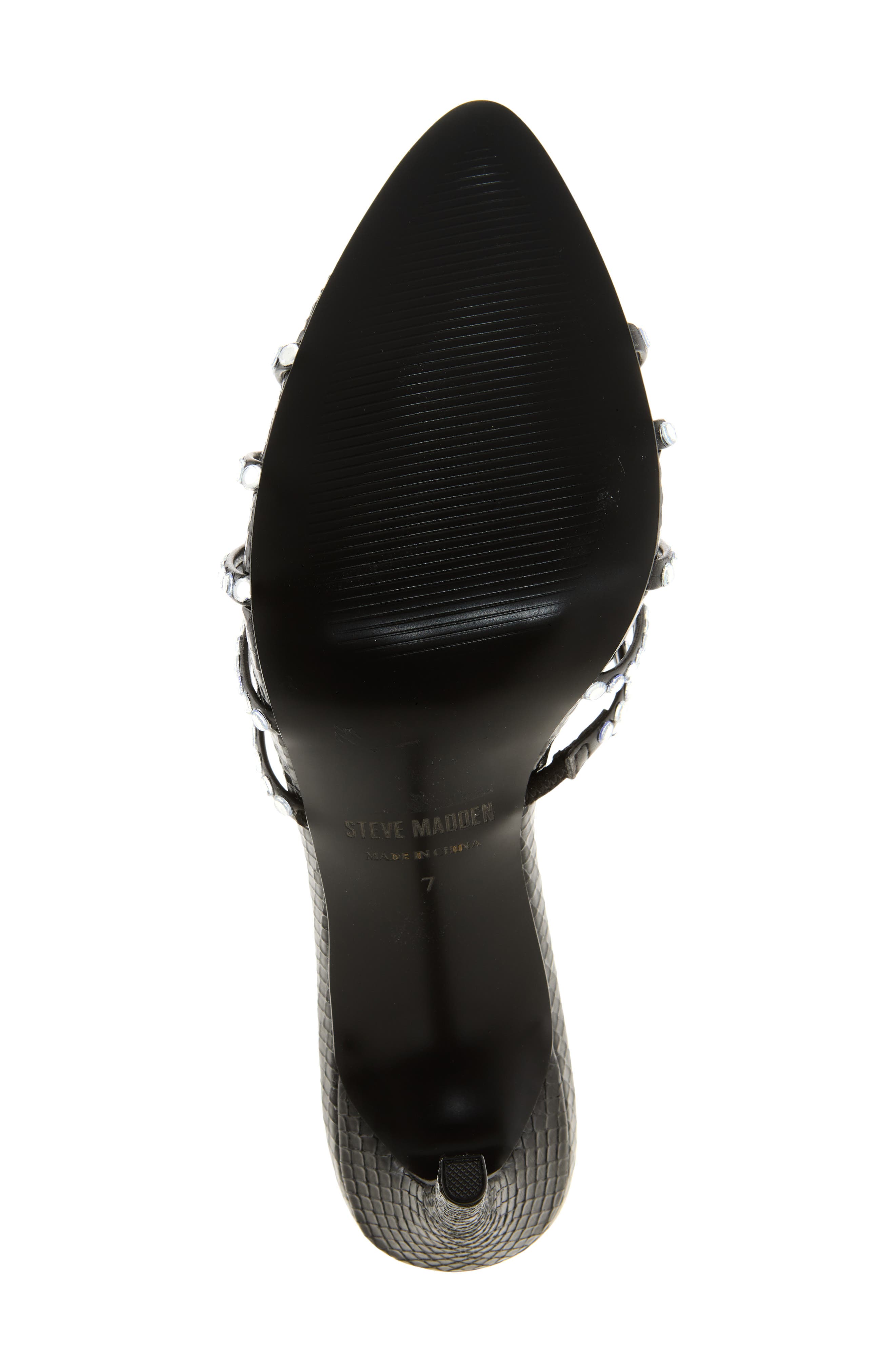 Steve Madden Brinleigh Snake Embossed Strappy Sandal, Alternate, color, Black