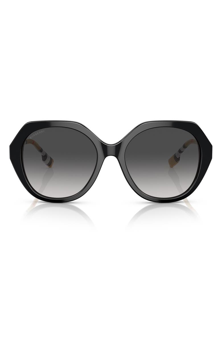 Burberry 57mm Irregular Sunglasses, Main, color, Black / Grey Gradient