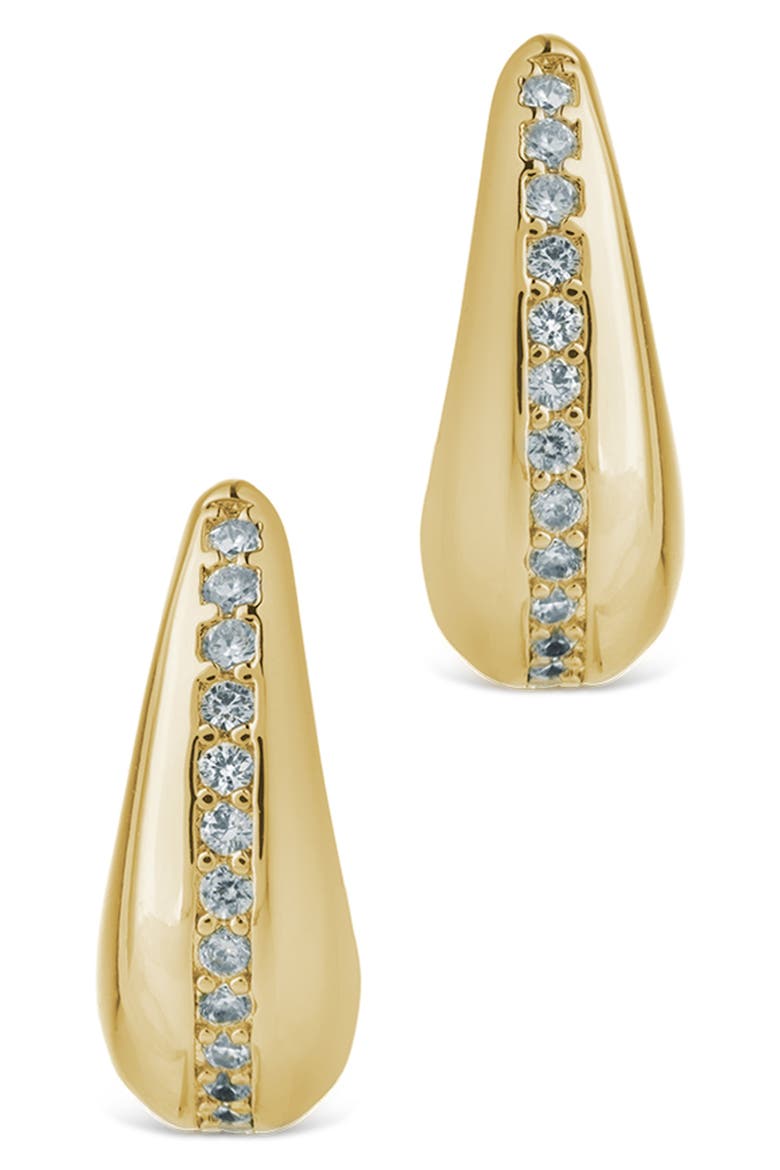 Ari Cubic Zirconia Chunky Mini Hoop Earrings, Main, color, GOLD