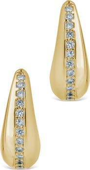 Sterling Forever Ari Cubic Zirconia Chunky Mini Hoop Earrings