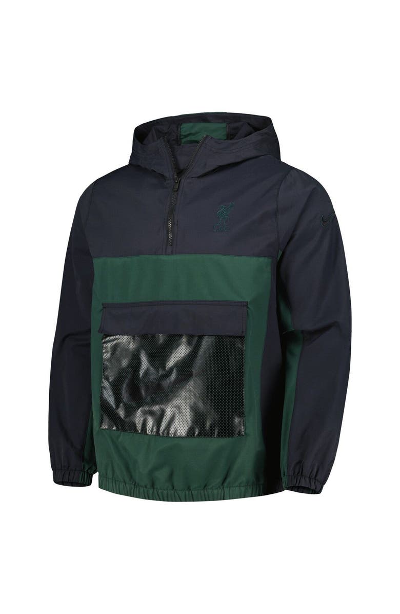 Nike Men's Nike Green Liverpool Anorak Hoodie Quarter-Zip Jacket, Alternate, color, Green