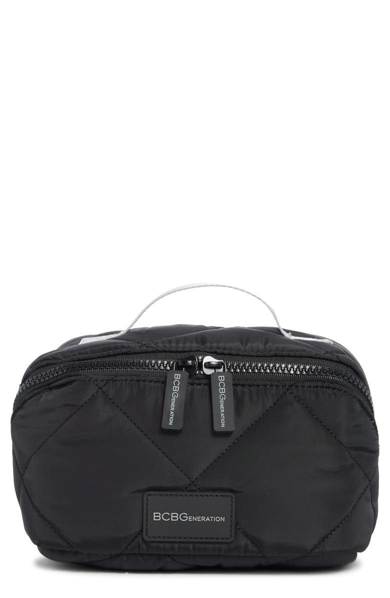 BCBG Quilted Fold Out Case, Main, color, Black