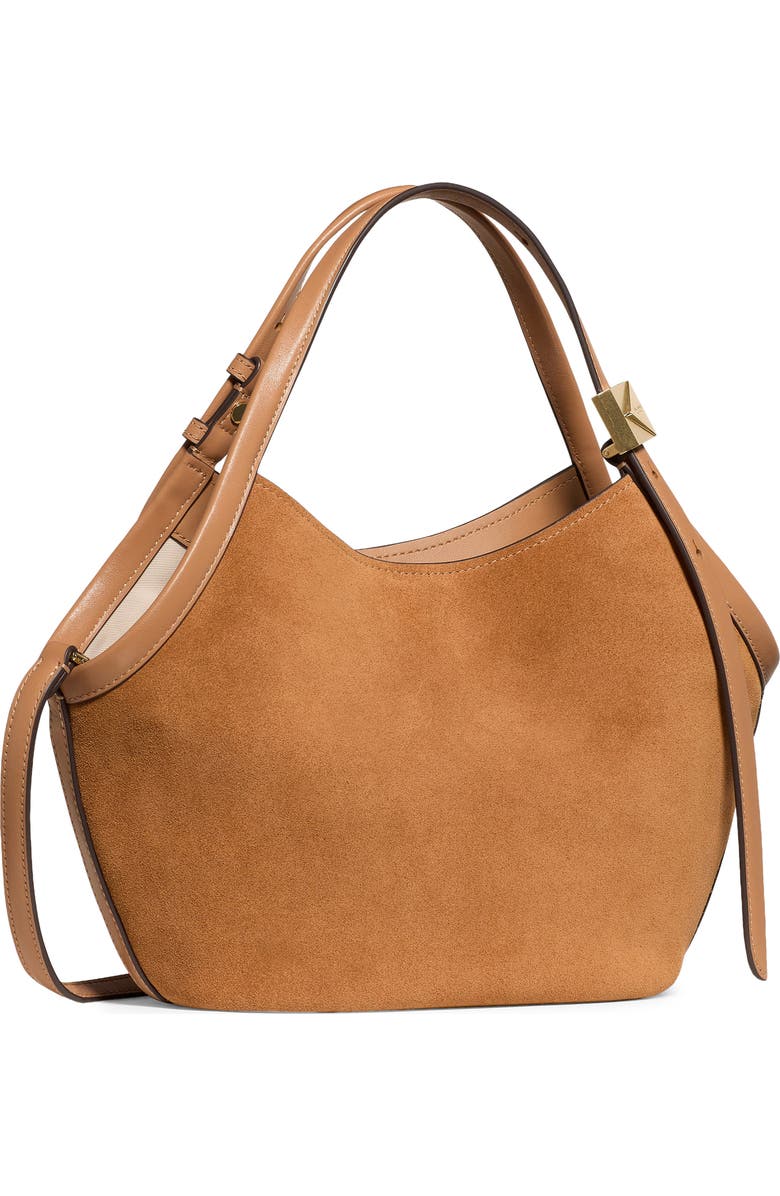 Kate Spade New York Small Deco Suede Tulip Tote, Alternate, color, Garden Soil