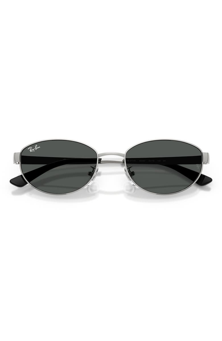 Ray-Ban 55mm Oval Sunglasses, Alternate, color, Silver / Dark Grey