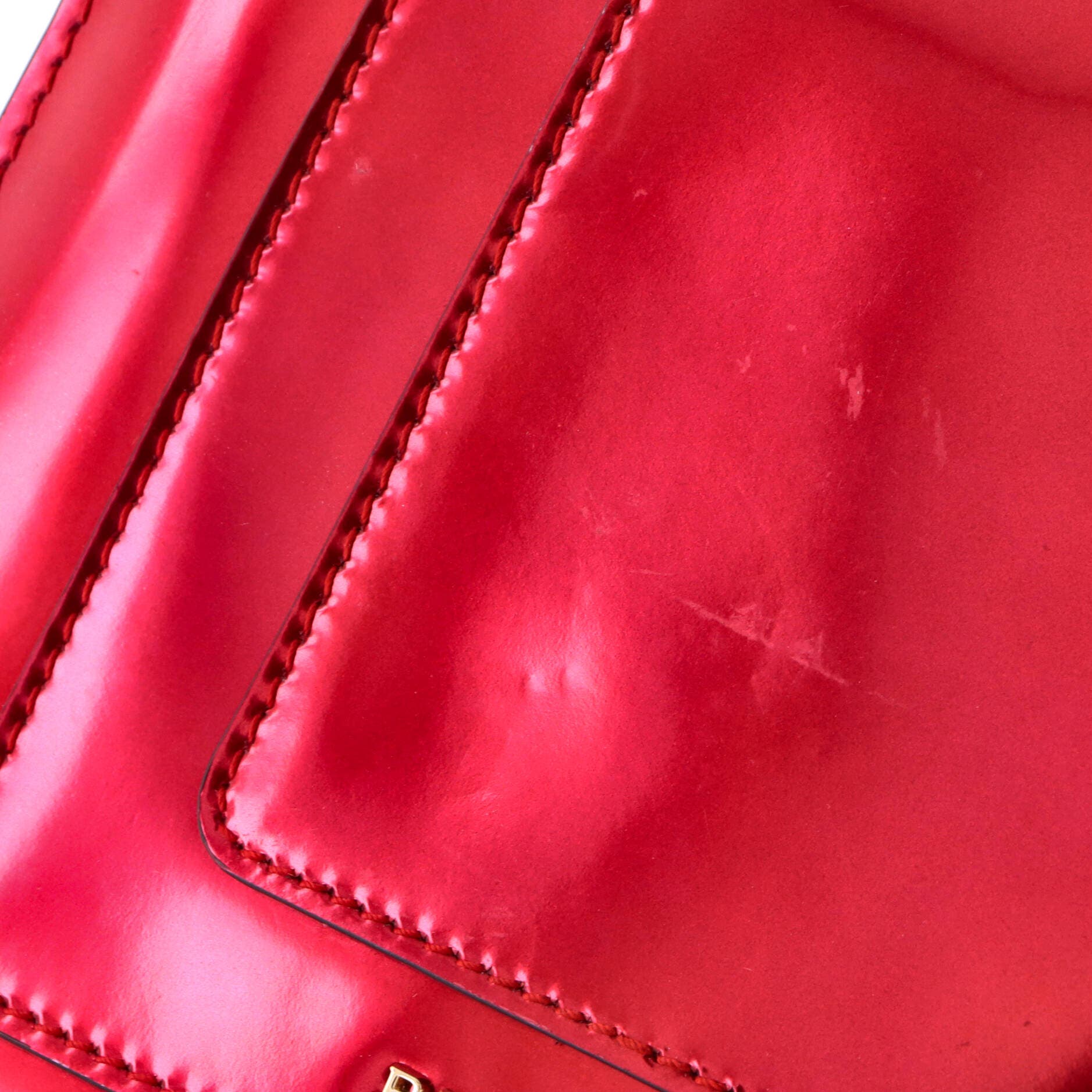 Serpenti Forever Square Shoulder Bag Metallic Leather Small, Alternate, color, Red