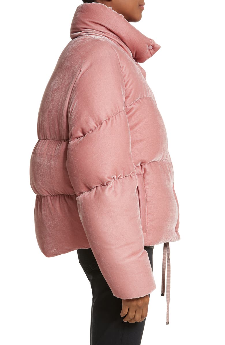 Moncler Cercis Velvet Quilted Down Puffer Coat, Alternate, color, 