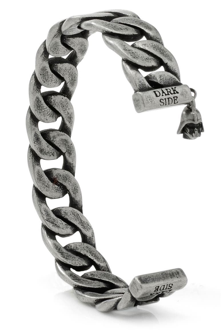 Men's Darth Vader Stainless Steel Cuff Bracelet, Alternate, color, SILVER