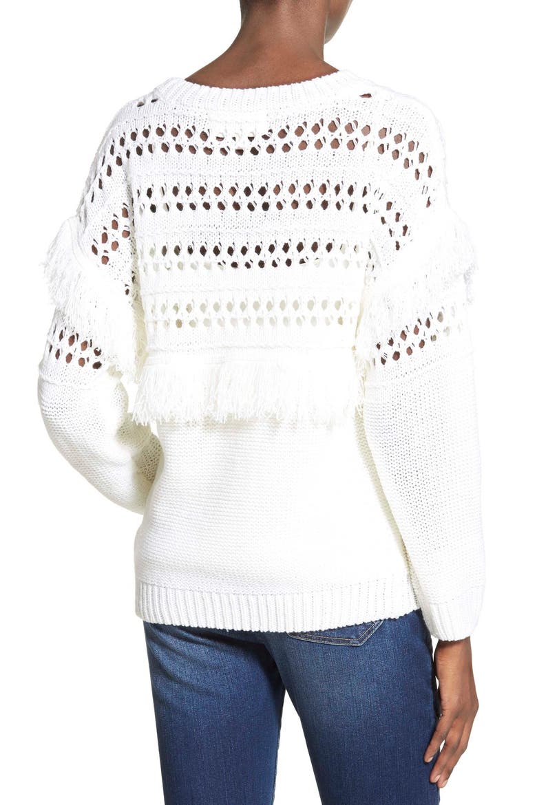 Openwork Pullover, Alternate, color, IVORY