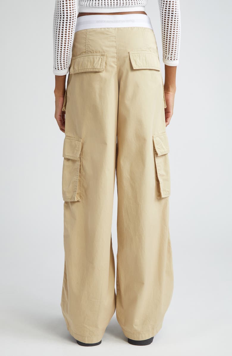Alexander Wang Rave Logo Waist Cotton Cargo Pants, Alternate, color, 