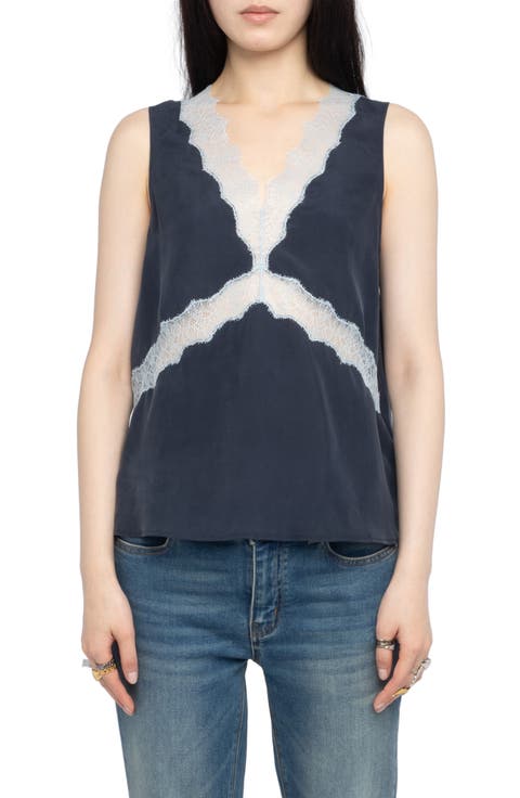 Tasao Silk Lace Top