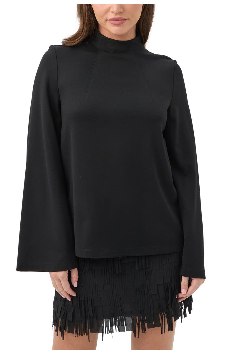 Trina Turk Duma High Neck Ponte Top, Main, color, Black