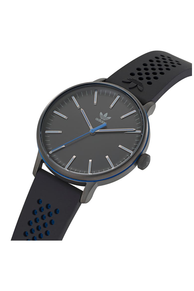 Code One Small Silicone Strap Watch, 35mm, Alternate, color, BLACK