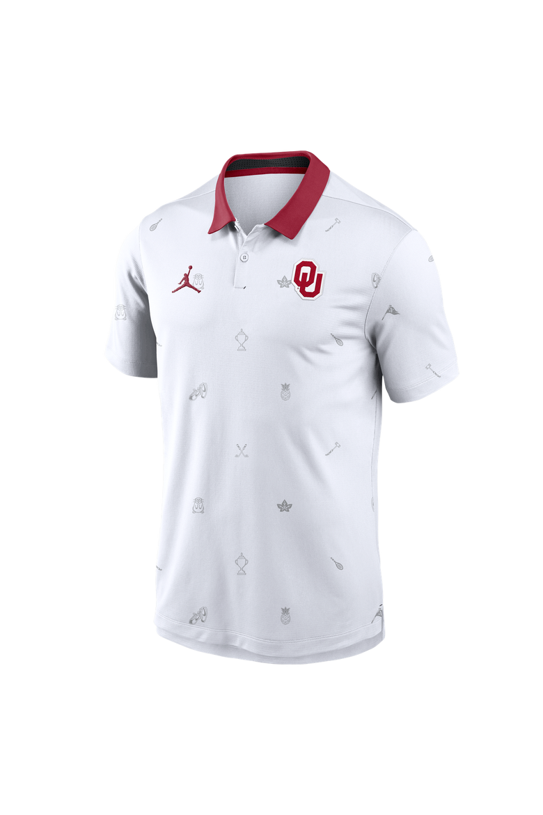 Men's Jordan Brand  White Oklahoma Sooners Vapor Pattern Dri-FIT Polo, Alternate, color, White