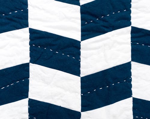 Carol & Frank 26" X 26" Herringbone Patch Indigo Cotton Euro Sham In Blue