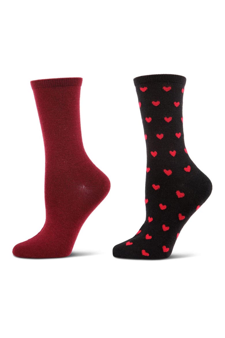 Assorted 2-Pack Crew Socks, Main, color, BURGUNDY
